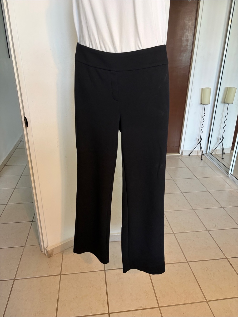 Christian Siriano Black Straight-Leg Pull-On Pants